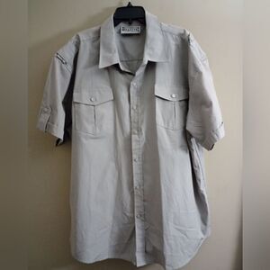 BlueInk Grey Short Sleeve Button Up Size 3XL